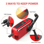 Emergency Radio AM/FM Solar Hand Crank USB Charging Generator 2000mAh Power Bank Flashlight