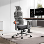 LinkMejor NT002 Ergonomic Office Chair with Footrest High Back Desk Chair with Unique Adjustable Lumbar Support Backrest Seat Depth Adjustment Tilt Function 4D Armrest Recliner Chair for Home Office