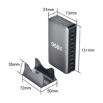 [GaN Tech] Bakeey YMX-950W 950W 10-Port USB PD Charger with Digital Display 3USB-A+7USB-C PD QC Fast Charging Desktop Charging Station EU Plug for iPhone 17 17Pro Max 16 15 14 for Xiaomi 17pro for SAMSUNG for HUAWEI