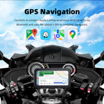 6.25inch Wireless CarPlay Moto Android Auto Portable Digital Dashboard GPS Motorcycle Navigation Display GPS Remote Control TPMS