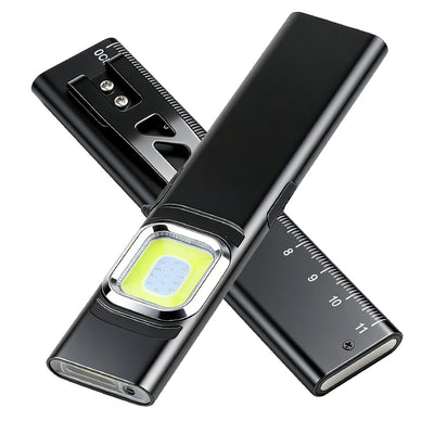 Bikight X505 EDC Rechargeable Laser Flashlight UV COB Work Light Magnetic Base Type-C 450mAh Pocket Waterproof LED Pen Light with Integrated Ruler