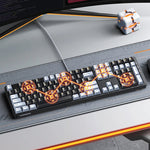 LinkMejor KU103 108-Keys Wired Mechanical Gaming Keyboard Silence Structure PBT Keycaps Red Switch LED Backlit USB-C Ergonomics E-sports Gaming Keyboards for PC Laptop Computer