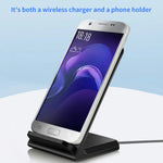 15W Desktop Vertical Wirelss Charger Fast Wireless Charging Holder Stand for iPhone 17 17Pro 16 Pro Max 15 14 13 for Xiaomi 17pro for Samsung Galaxy S25 Ultra for Huawei Mate XTs