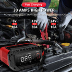 LinkMejor 6V 12V 24V 10A-30A Smart Repair Battery Maintainer Charger P30 Charging Charger for Car Motorcycle Boat Lead-Acid AGM Lithium LiFePo4 Battery