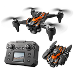 LinkMejor K12 MAX Three Camera WiFi FPV with LCD Screen Controller Servo Gimbal 360° Obstacle Avoidance Brushless Foldable RC Drone Quadcopter RTF