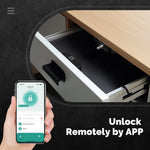 LinkMejor Tuya bluetooth Smart Cabinet Lock App Remote Control IC Card Keyless Entry Unlock Door Locker 250 Users Auto Lock Smart Home Security for Wood Glass Furniture Drawer