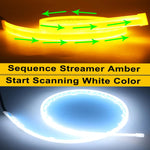 2pcs 12V 60cm Car LED thin Light Bar Dual-Color DRL Flowing Turn Signal Light Strips LED Car Daytime Running Light Flexible Headlights Brake Strip Lights Turn Signal