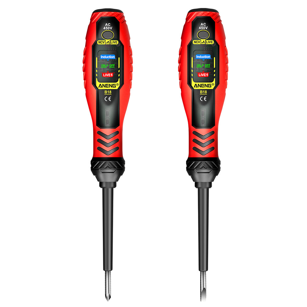LinkMejor B18 Voltage Tester Pen Non Contact AC 450V LED Indicator Screwdriver Function Insulated Handle Live Neutral Line Detection