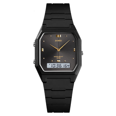 LinkMejor Fashion Men Digital Watches Outdoor Multifunctional Watch Sports Waterproof Dual Display 3 Time Electronic Watch