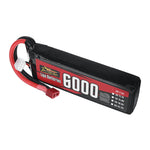 LinkMejor Power 7.4V 6000mAh 100C 2S LiPo Battery T Plug for RC Car
