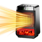 1500W 3D Dynamic Flame Heater PTC Rapid Heating Heater 2 Gear Hot Wind Ambient Light 4 Gears Timing Function for Home Office