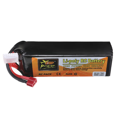 LinkMejor Power 22.2V 3000mAh 70C 6S LiPo Battery T Plug for RC Car