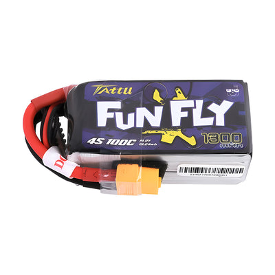 LinkMejor FUNFLY 4S 14.8V 1300mAh 100C 4S1P LiPo Battery XT60 Plug for Eachine Wizard X220S FPV Racer RC Drone