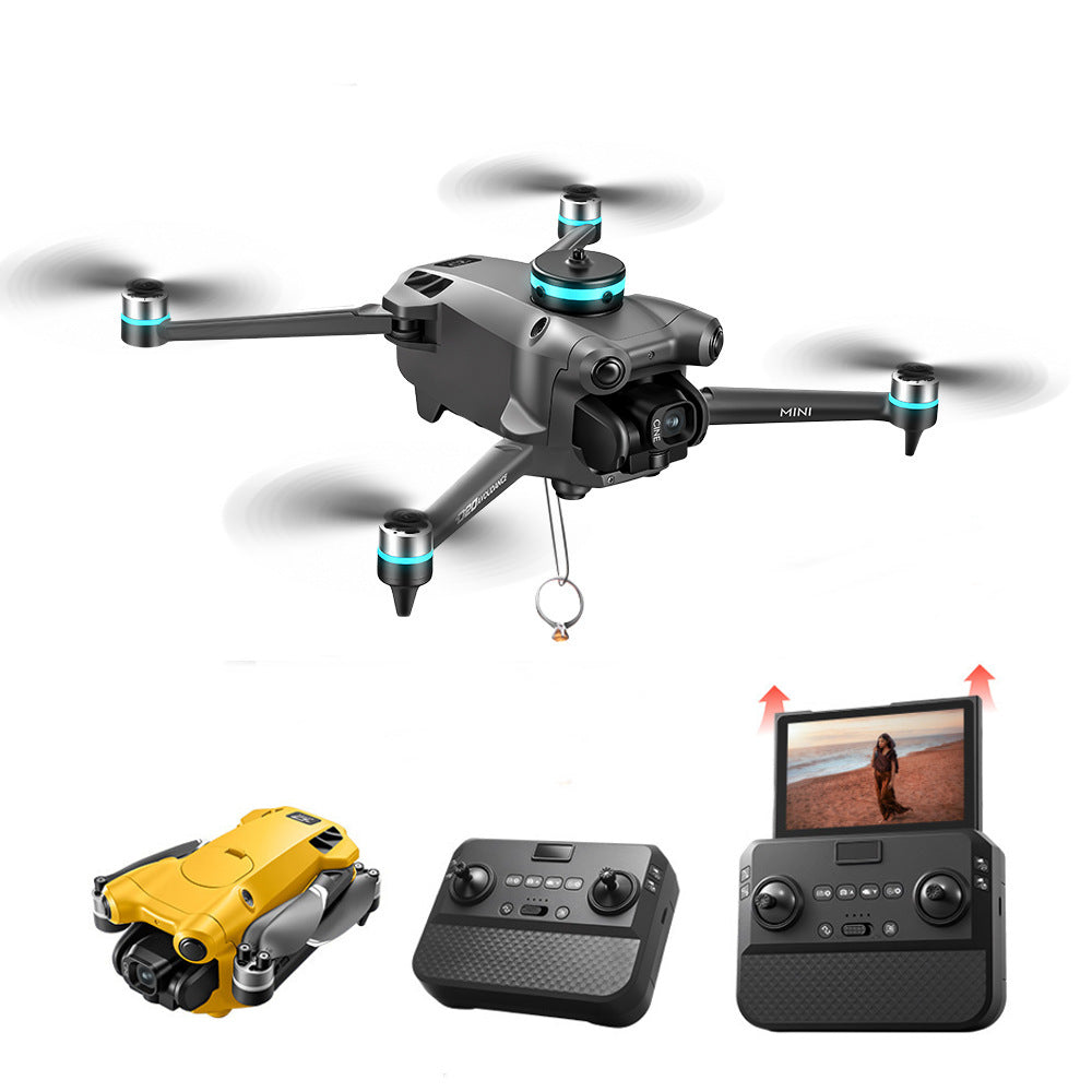 LinkMejor D20 WiFi FPV with 4.3inch Telescopic Screen Controller HD Dual Camera Servo Gimbal 360° Obstacle Avoidance One-Key Airdrop Brushless Foldable RC Drone Quadcopter RTF