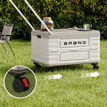 Xmund 60L Spacious Foldable Vehicle Storage Container, Versatile Organizer, Utility Cart with Universal Wheels And a Push-Pull Handle, Suitable for Most Cars, Perfect for Storing Outdoor Items, Camping Gear, Clothing & Patio Furniture