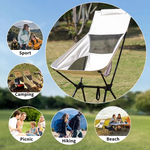 Outdoor Folding Moon Chair Portable High-Back Chair Backrest Leisure Fishing Chair for Camping, Beach, Travel, Picnics