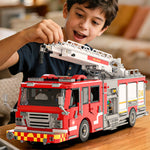LinkMejor 66148 US Firetruck Elevated Water Towers Model Building Block Kit Brick Set Kids Gifts