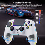 JZ-5005 RGB Wireless Controller with Hall Trigger and Joysticks SUpport 6-Axis Gyro Turbo Vibration for PS5 Slim PC Steam Deck