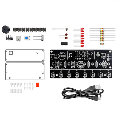 Electronic Piano Kit 8-key Interface Three-tone 14 built-in Songs LED Lighting Effect 5V Power Supply DIY  Music Module Learning Kit