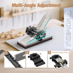 LinkMejor HD34 Pro Honing Guide For Chisels And Planes Woodworking Sharpening System With Sharpening Angle Fixture Angle Gauge