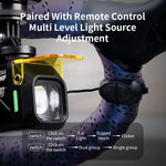 LinkMejor 1200LM Wired Remote Control Bicycle Headlight Aluminum Alloy 4000mAh Type-C Charging Bike Front Light with Dustproof Lampshade
