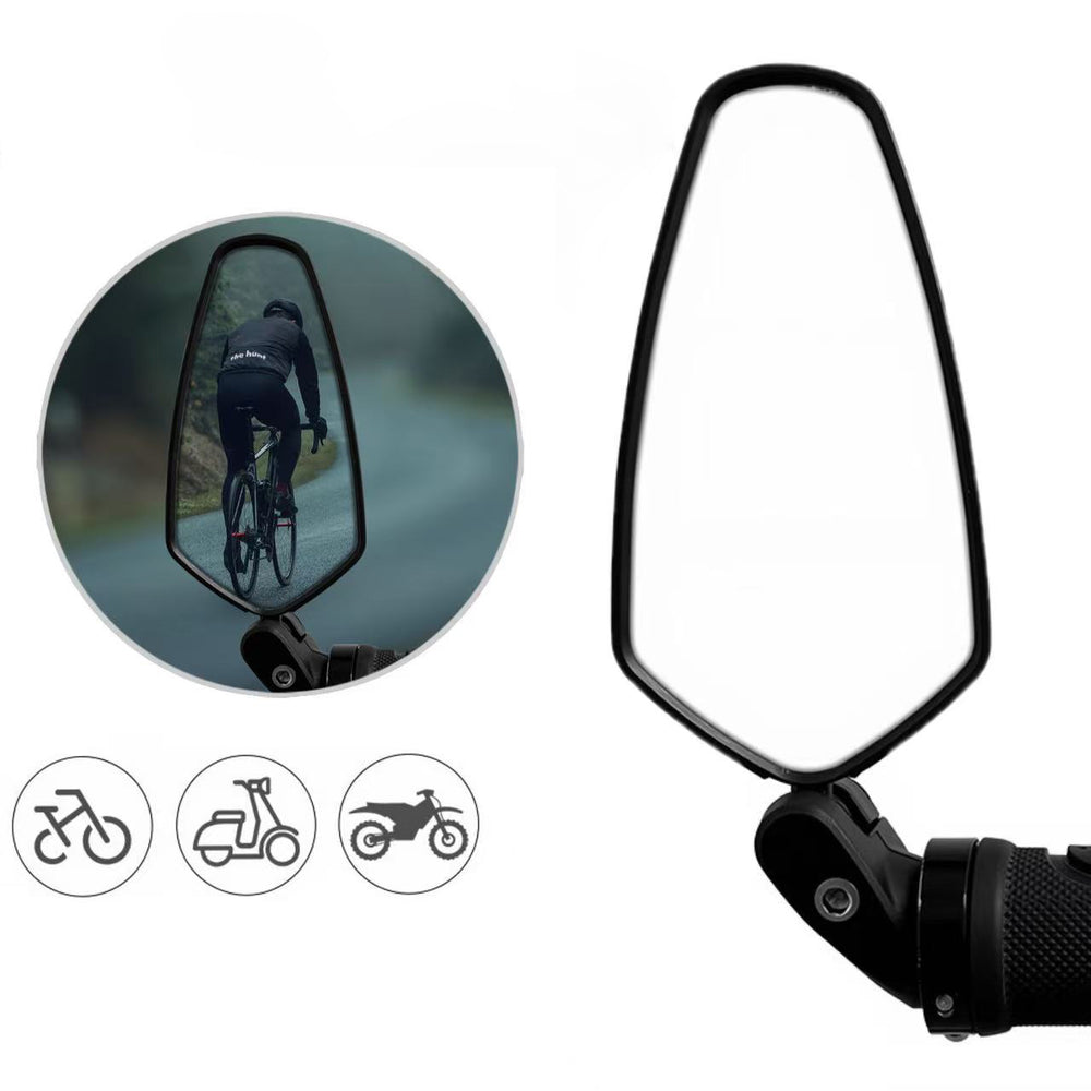 LinkMejor BG-5087 Bicycle Rearview Mirror 360° Adjustable MTB Diamond-shaped HD Bike Reflective Mirror for 16-22mm Handlebar End