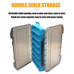 LinkMejor 12/14 Compartments Double Sided Fishing Tackle Box Y-slot Fishing Gear Organizer Fishing Tool Storage Case