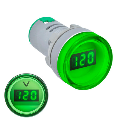 5pcs Green 22MM AD16 AD16-22DSV Type AC 60-500V Mini Voltage Meter LED Digital Display AC Voltmeter Indicator Light/Pilot Lamp 110V 220V