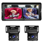 Car Baby Camera Dual Channel 6.8inch 1080P Display with 2 IR Night Camera and 150° Wide View Angle Automotive Baby Camera