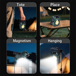 IPRee Solar Camping Lamp with Magnet & Adjustable Bracket 5 Modes Outdoor Waterproof Lantern for Tent, Hiking, Emergency Lighting