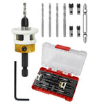 Carbide Tipped Countersink Drill Bits Set Low Friction Depth Stop 1/4" Hex Shank Replaceable HSS Pilot Drill Wood Plastic Woodworking