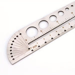 Multifunctional Stainless Steel Profiled Ruler Protractor Compass 201 Stainless Steel Precision Measuring Tool for Designers and Craftsmen