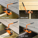 Deck Lever Tool Board Bending Straightening Locking Composite Material Multi Joist Compatibility Grooved Deck Fastening Dense Hardwood Pressure Treated Wood Installation Tool Lightweight Sturdy
