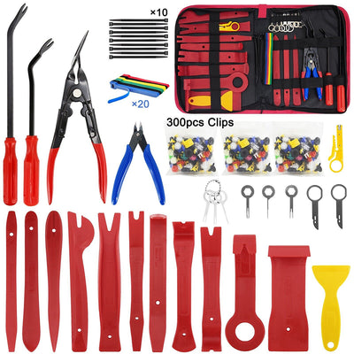 335pcs Car Audio Installation Removal Tool Interior Door Panel Pry Plate Navigation Instrument Clip Set