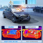 Car Front Windshield Pull Ring Retractable Sunshade for Windshield Heat UV Protection Foldable Summer Protection Car Seat Heat Insulation