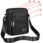 Men's Portable Business Casual Crossbody Bag Multi-compartment Lightweight Waterproof Nylon Shoulder Bag for Travel Daily Use