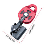 Climbing Lifting Pulley Aviation Grade Aluminum Universal Rope 8-12mm Rock Climbing Outdoor Rescue Heavy Object Transport 4KN Load Aluminum Pulley Device