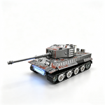 777K/777T RTR 1/64 2.4G Mini RC Tank Car Tiger 99A Desktop Simulation Battle Tracked Remote Control Shooting Vehicles Models with Infrared Combat 360° Rotating Turret Micro Toys