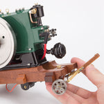 LinkMejor 1/8 Scale 3.6CC Mini Vintage Single Cylinder Four-Stroke ICE Working Gasoline Engine Model w/ Trailer Ready to Run 1140