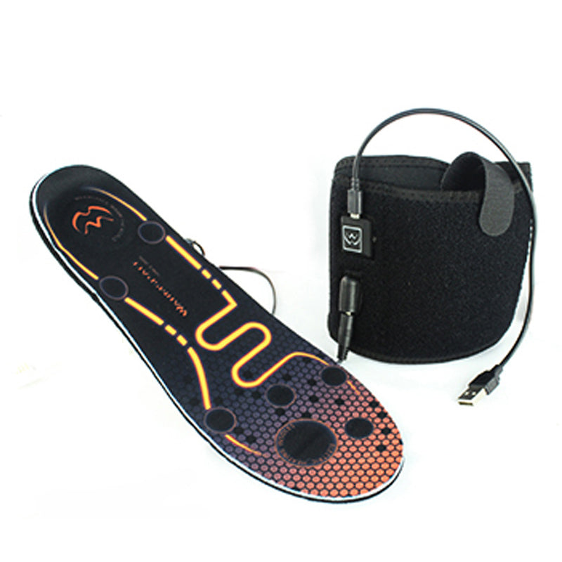 LinkMejor Winter USB Rechargeable Heated Insoles 3 Levels Feet Warm Shoe Pad Thermal Electric Foot Warmer Heating Feet Outdoor Sports