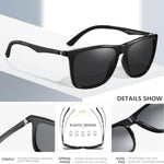 Fashion Black Square TAC Polarized Sunglasses UV400 Protection Sun Eyewear Glasses for Outdoor Cycling Driving Travel Fishing
