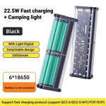 22.5W Power Bank Case 6x18650 Battery Fast Charging LED Digital Display Multi-Device Portable Battery Storage Box