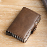 Automatic Elastic Credit Card Holder Mens Wallet Double Layer Aluminum Alloy Credit Card Holder Fashion Simple Metal Credit Card Holder