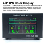 200W High Power SWR Meter 1.8-54MHz HF VHF UHF 4.3 Inch IPS Color Display Fine Tuning Shortwave Radio Accessories CQV-SWR-508 VSWR Power Meter