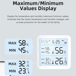 Smart Wireless Temperature Humidity Sensor with Advanced Bluetooth/WiFi Technology Adjustable Modes Low Power Consumption Ideal for Remote Home Monitoring and Smart Home Automation