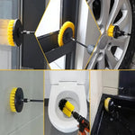7 Piece Drill Brush Attachment Set with Extended Reach for Cleaning Tub Sink Tile Carpet and Grout Power Scrubber Drill Brushes Powerful Drill Brush