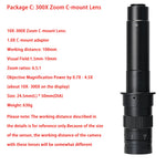 130X 180X 300X Industrial Adjustable Monocular Zoom CS C mount Lens HDMI-compatible Video Microscope Camera