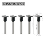 LinkMejor 5PCS 1/4 Inch/6mm Shank Arc Bending Router Bits for 90° Arc Bending Woodworking Board