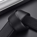 120cm PU Leather Auto Buckle Men's Belt Business Casual Classic Waistband Versatile Trend Male Pants Belt