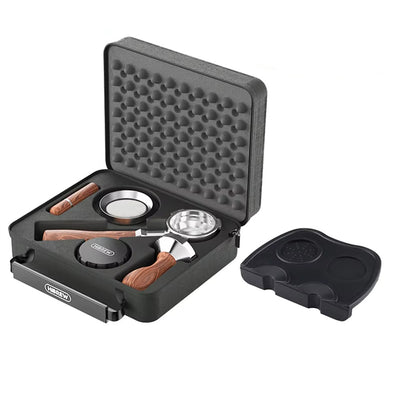 HiBREW 58mm Espresso Accessories Set With Bottomless Portafilter Tamper Distributor Dosing Funnel Filter Papers Stirrer & Mat for HiBREW H10A & H10 Plus